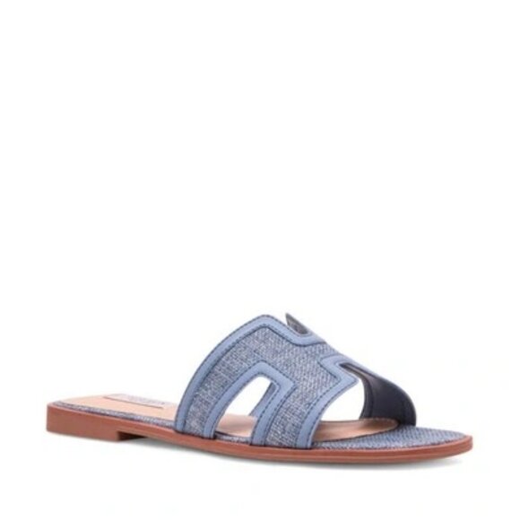 STEVEN NEW YORK Harlien Slide Sandal In Blue Denim - Picture 1 of 5